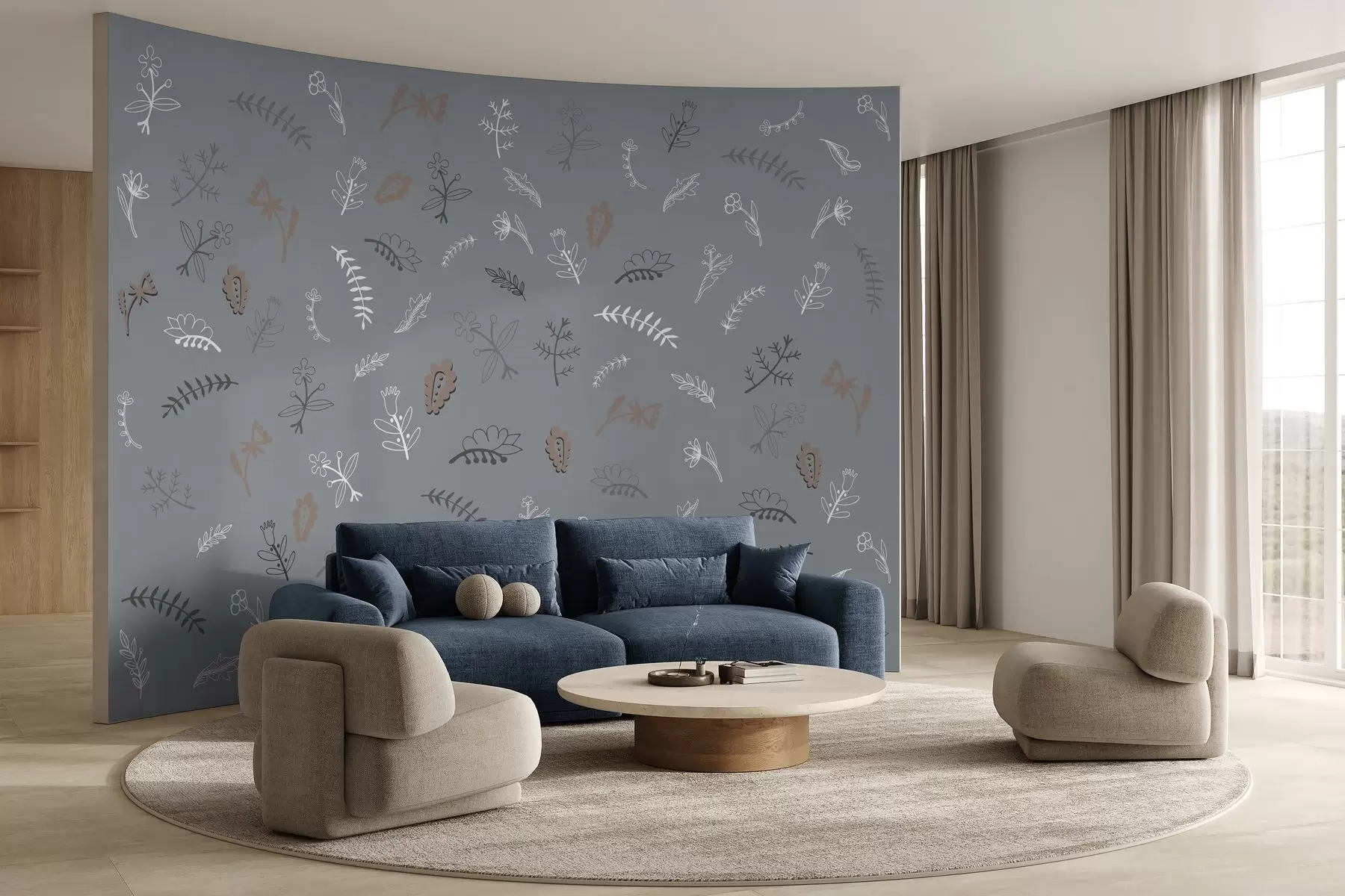 Фототапет Приглушен флорален десен със земни тонове w02776v2