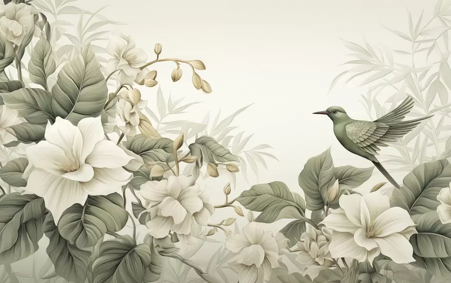 Фототапет Тропически пейзаж с цветя w02844