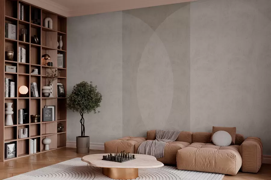 Фототапет Геометричен минимализъм и тропически листа w02830