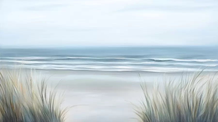 Фототапет Пейзаж с див плаж в стил маслена живопис w02869