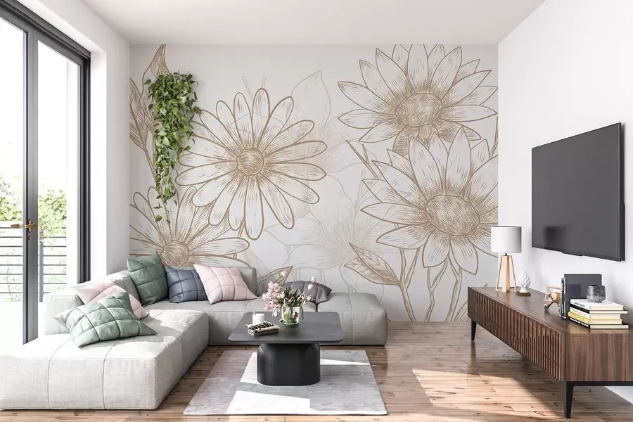 Фототапет Маргаритки в топлите отделения w02787