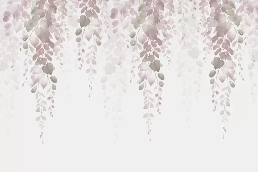 Фототапет Висящи клони с листа, имитация на акварел w02885