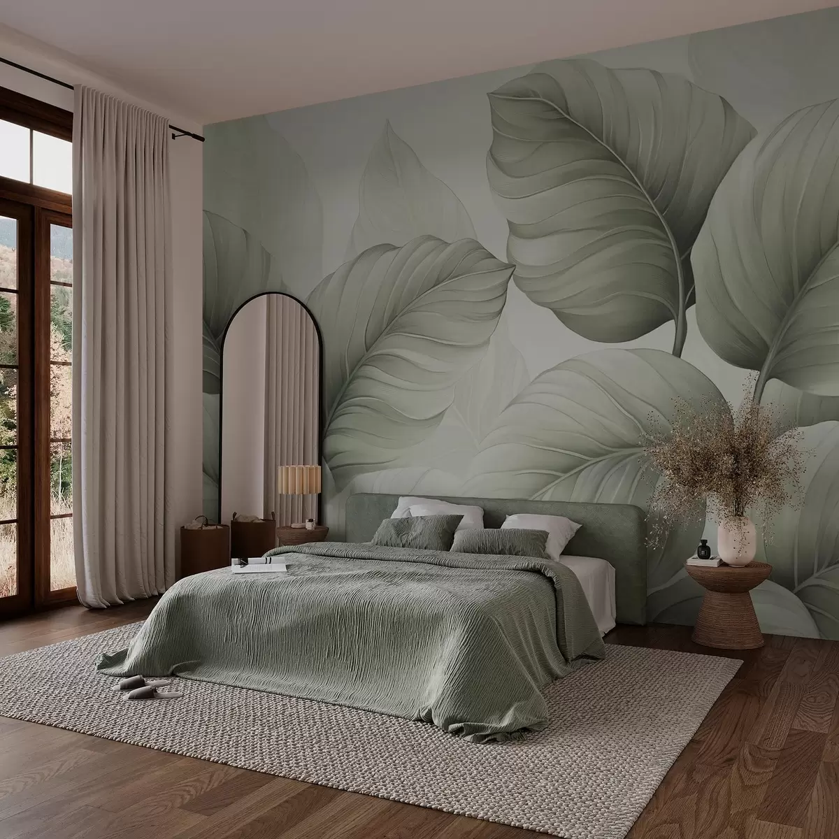 Фототапет Големи листа зелени нюанси w02944v1