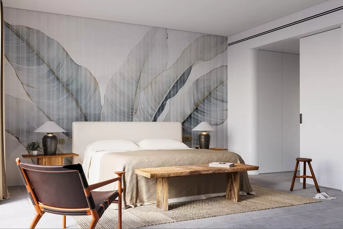 Фототапет Големи листа на стената w02982