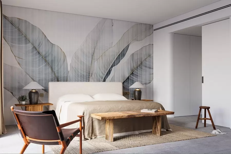 Фототапет Големи листа на стената w02982