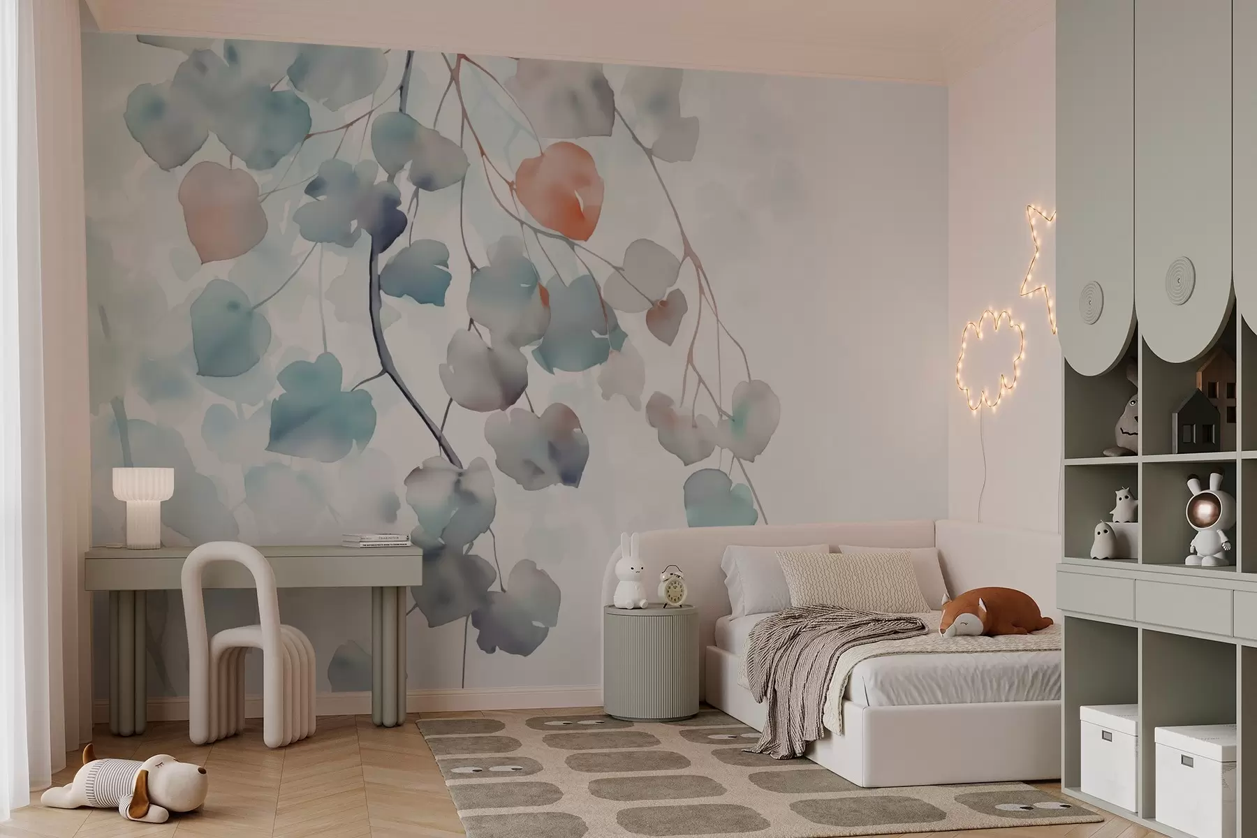 Фототапет Клон с листа, имитация на размазан акварел w03030