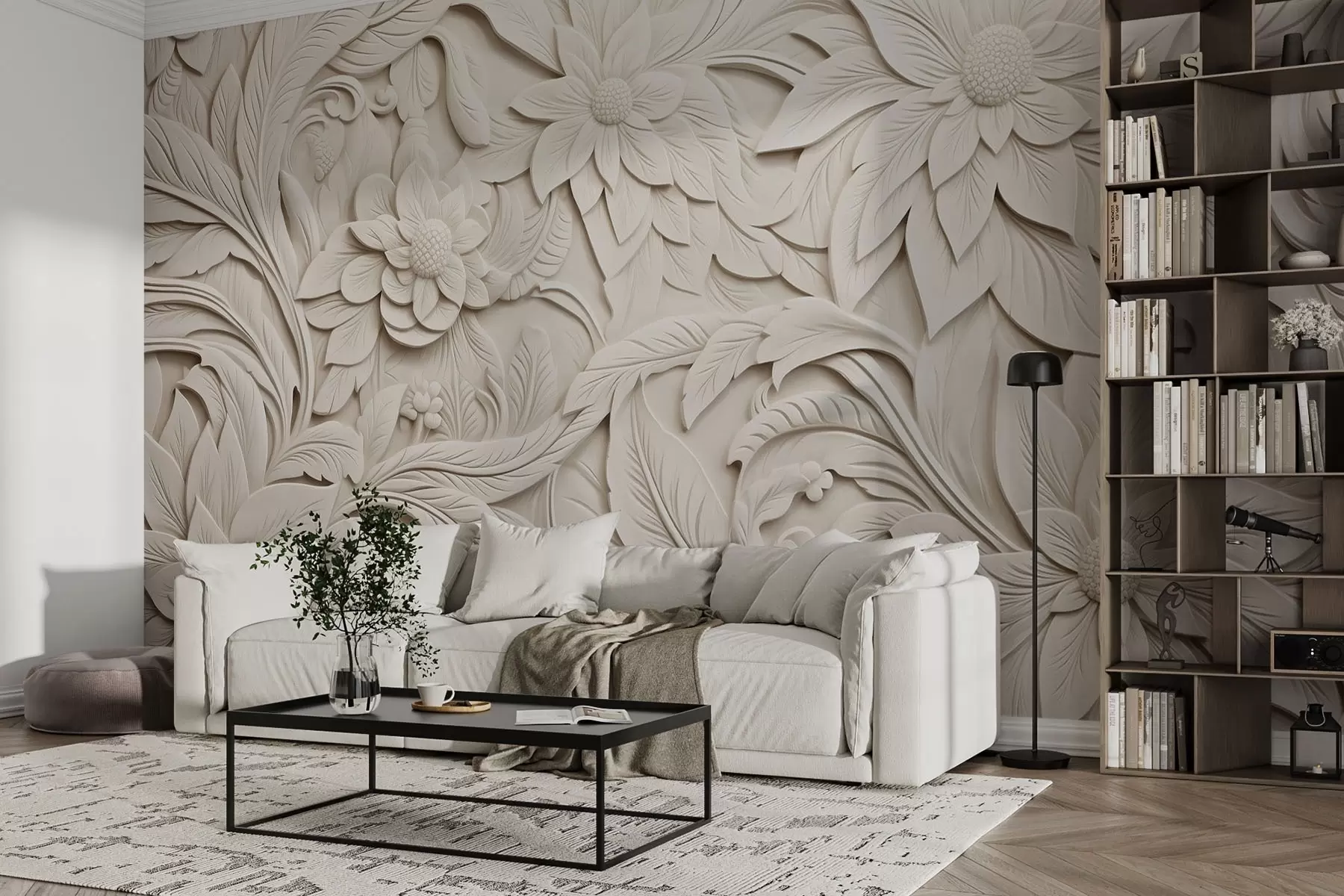 Фототапет Имитация на корниз в бежово w08789