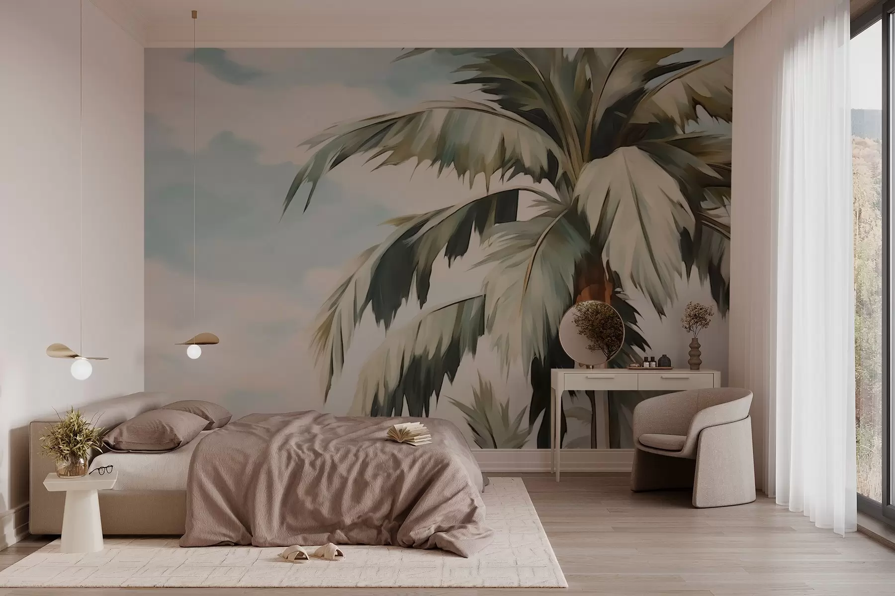 Фототапет Палма на фона на небето w03173