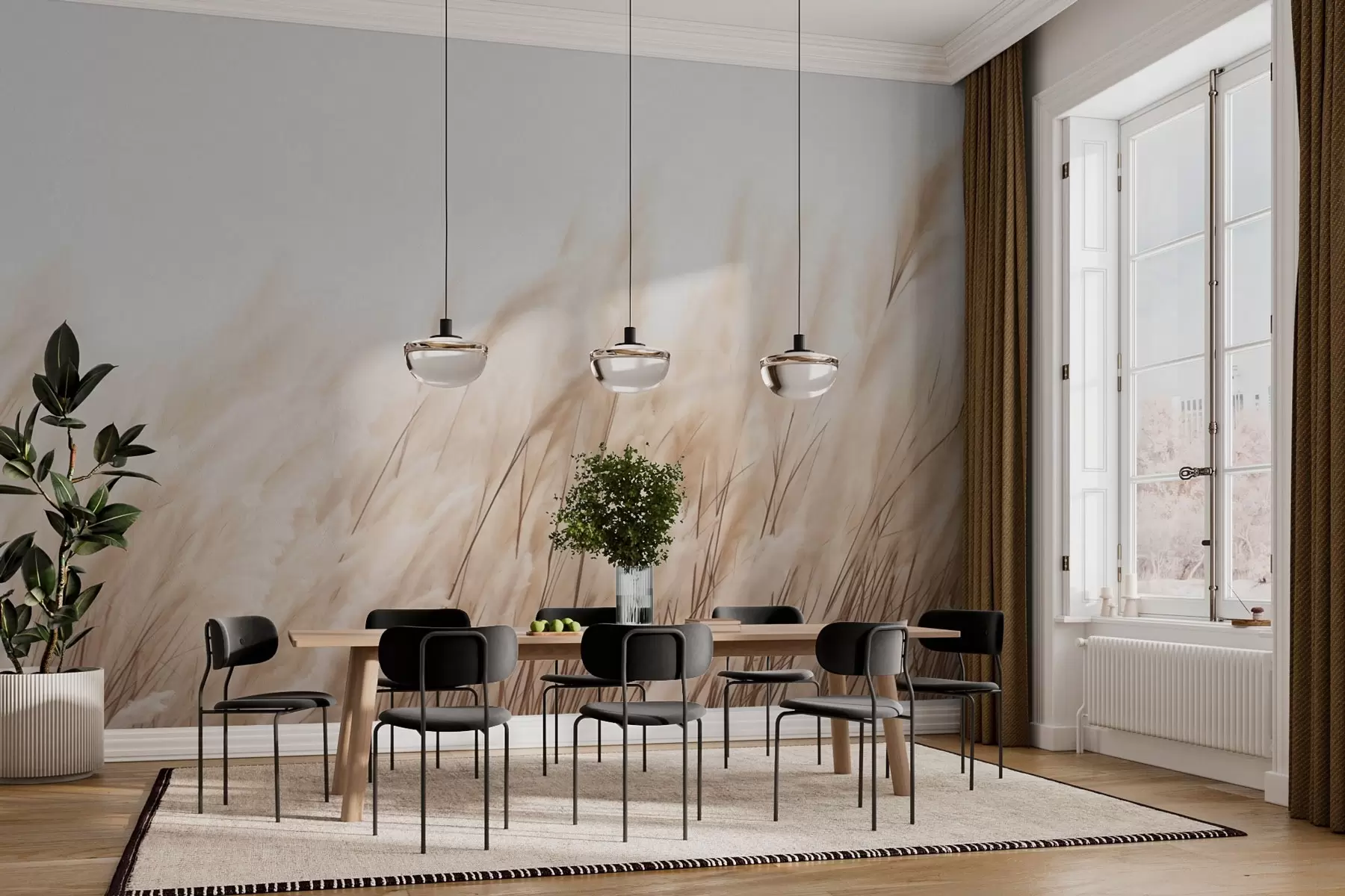 Фототапет Шишарки в пастелни бежови цветове w03244