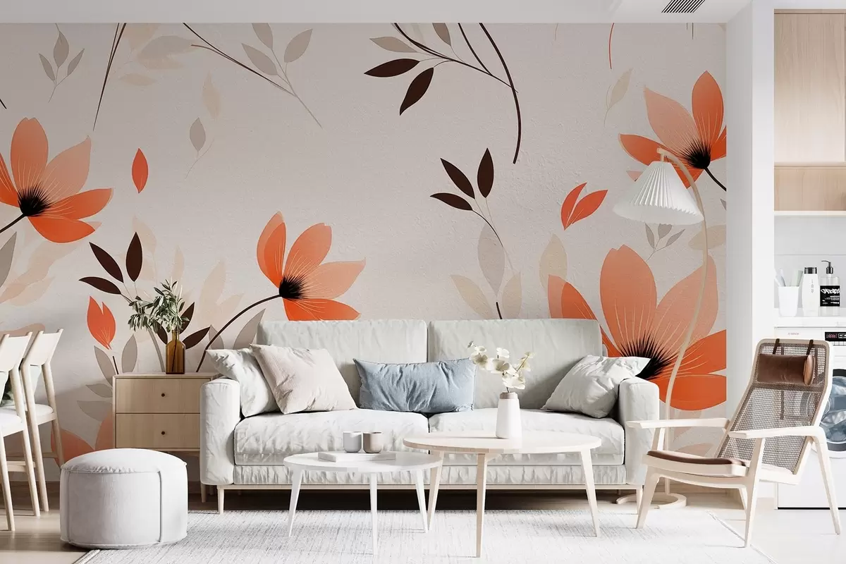 Фототапет Минималистичен флорален модел w08850