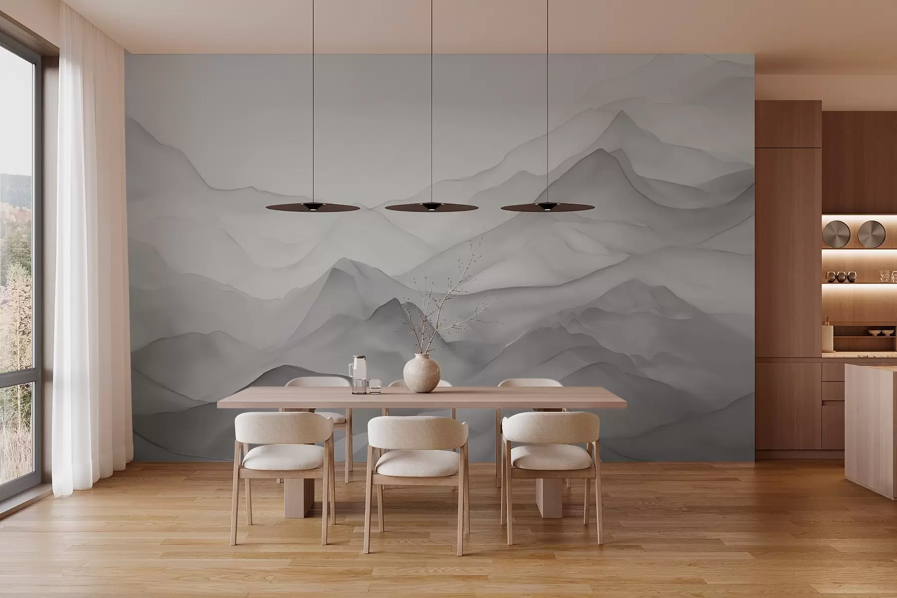 Фототапет Имитация на планини акварел w03364