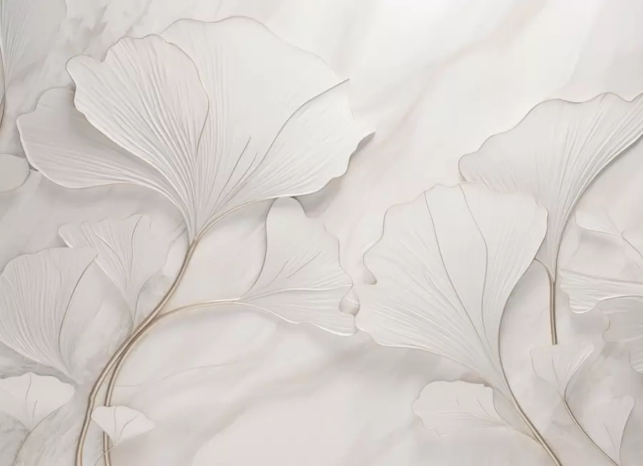 Фототапет Пастелни листа на мраморен фон w03440