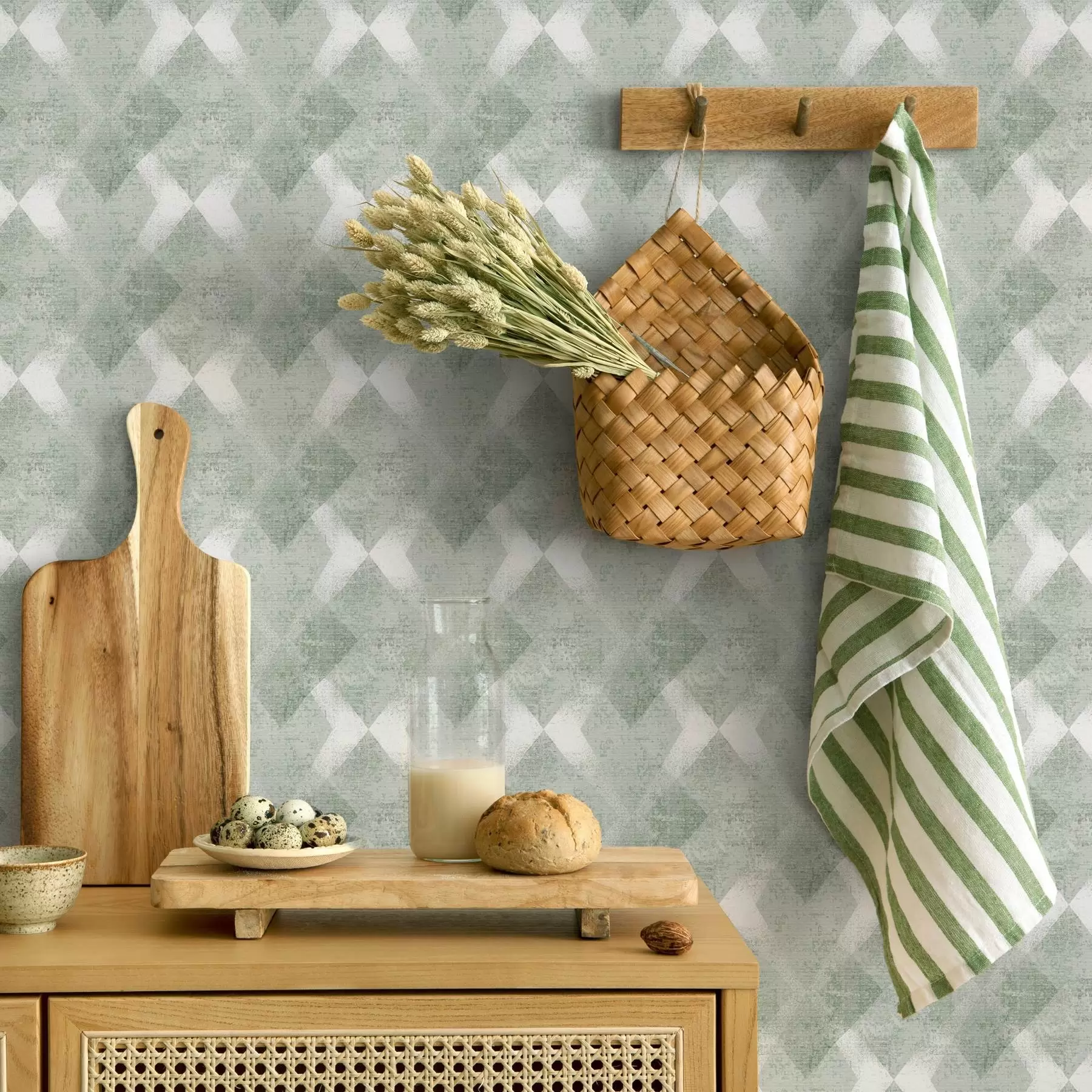 Фототапет Ромбове в зелени цветове a00007v2