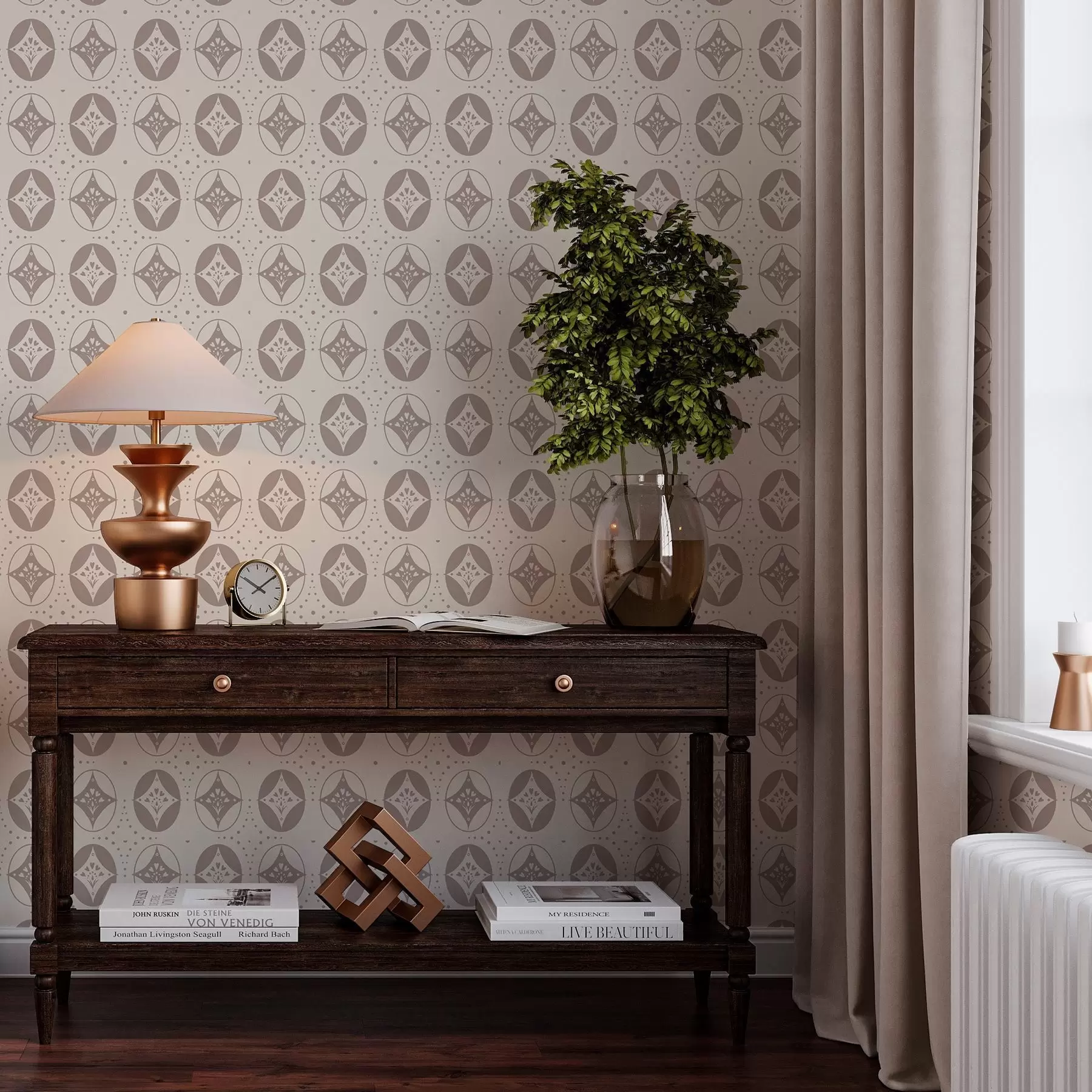 Фототапет Деликатен геометричен орнамент с ромбове a00035