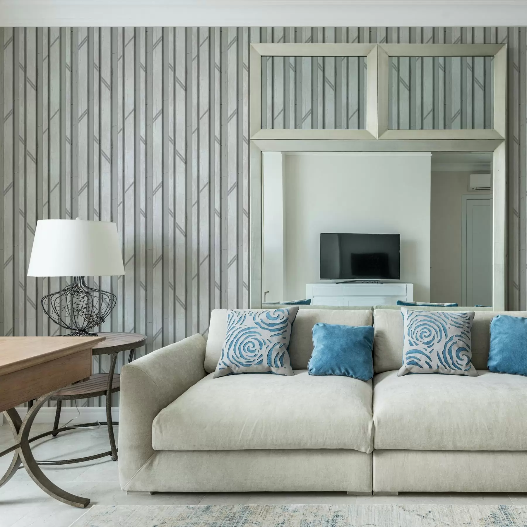 Фототапет Ефект на дървен панел в светлосив цвят a00055