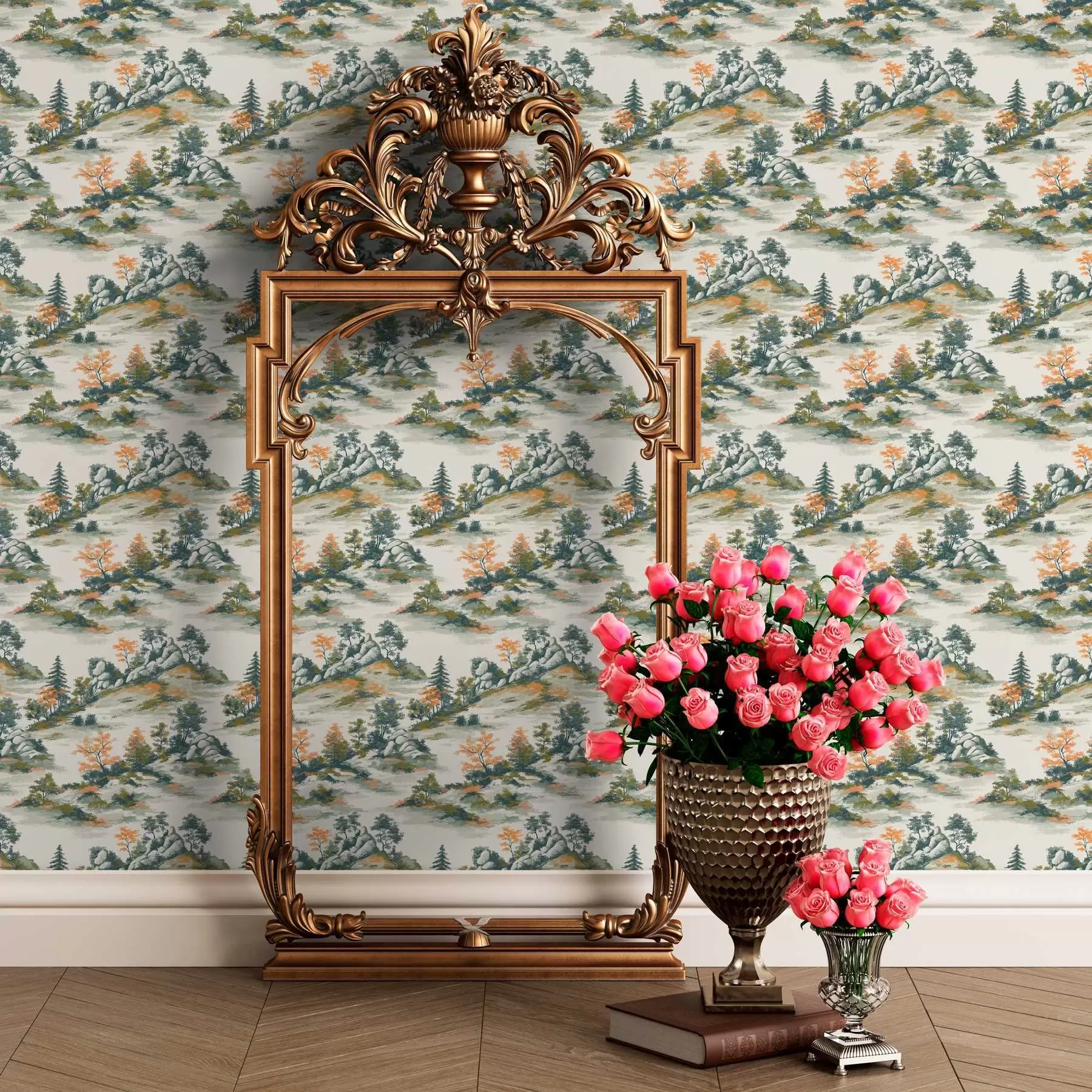 Фототапет Дървета на планински ръбове с камъни a00090