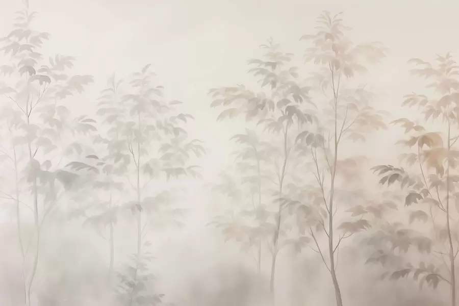 Фототапет Дървета имитация акварел топли цветове w03474