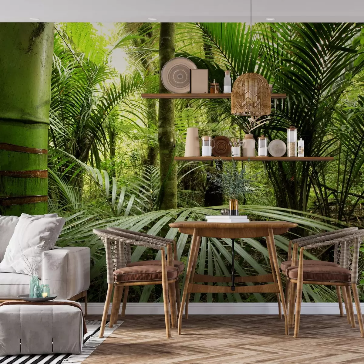 Фототапет Пищна зеленина в гъста гора u56916