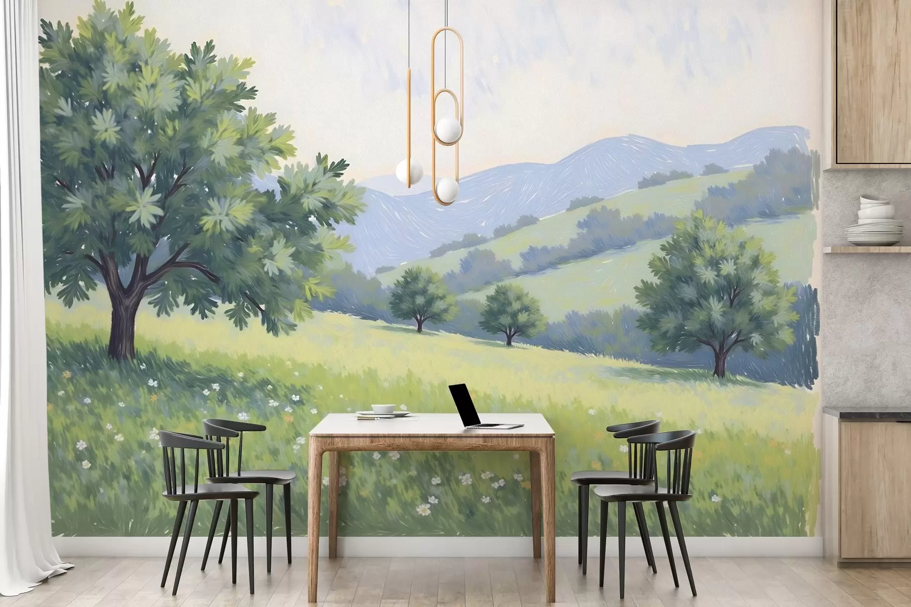 Фототапет Пейзаж, нарисуван с маслени бои w03656