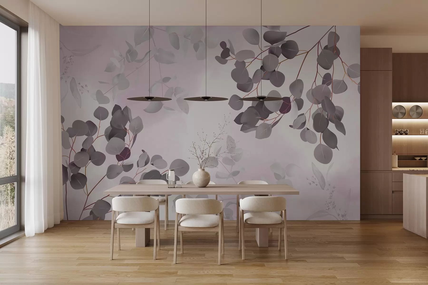 Фототапет Клони с листа в розови тонове w03719v1