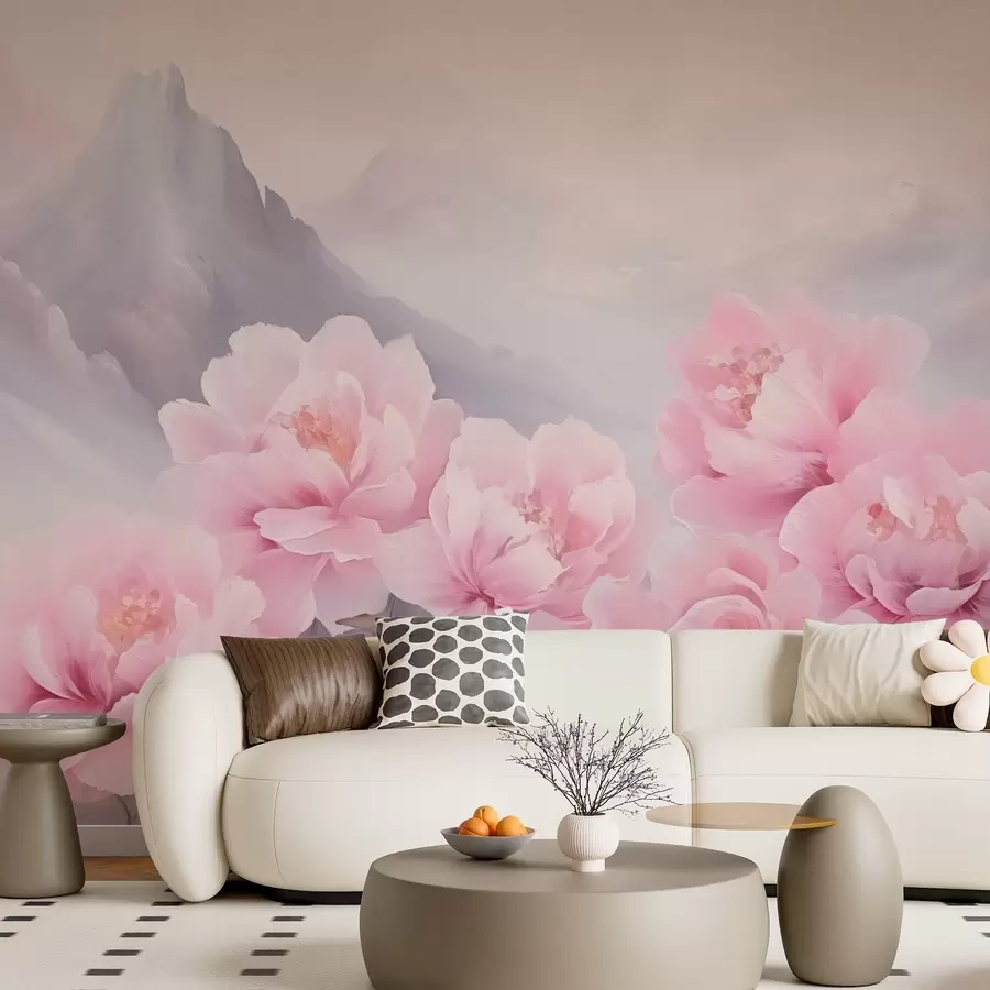 Фототапет Рози на фона на планините w03852