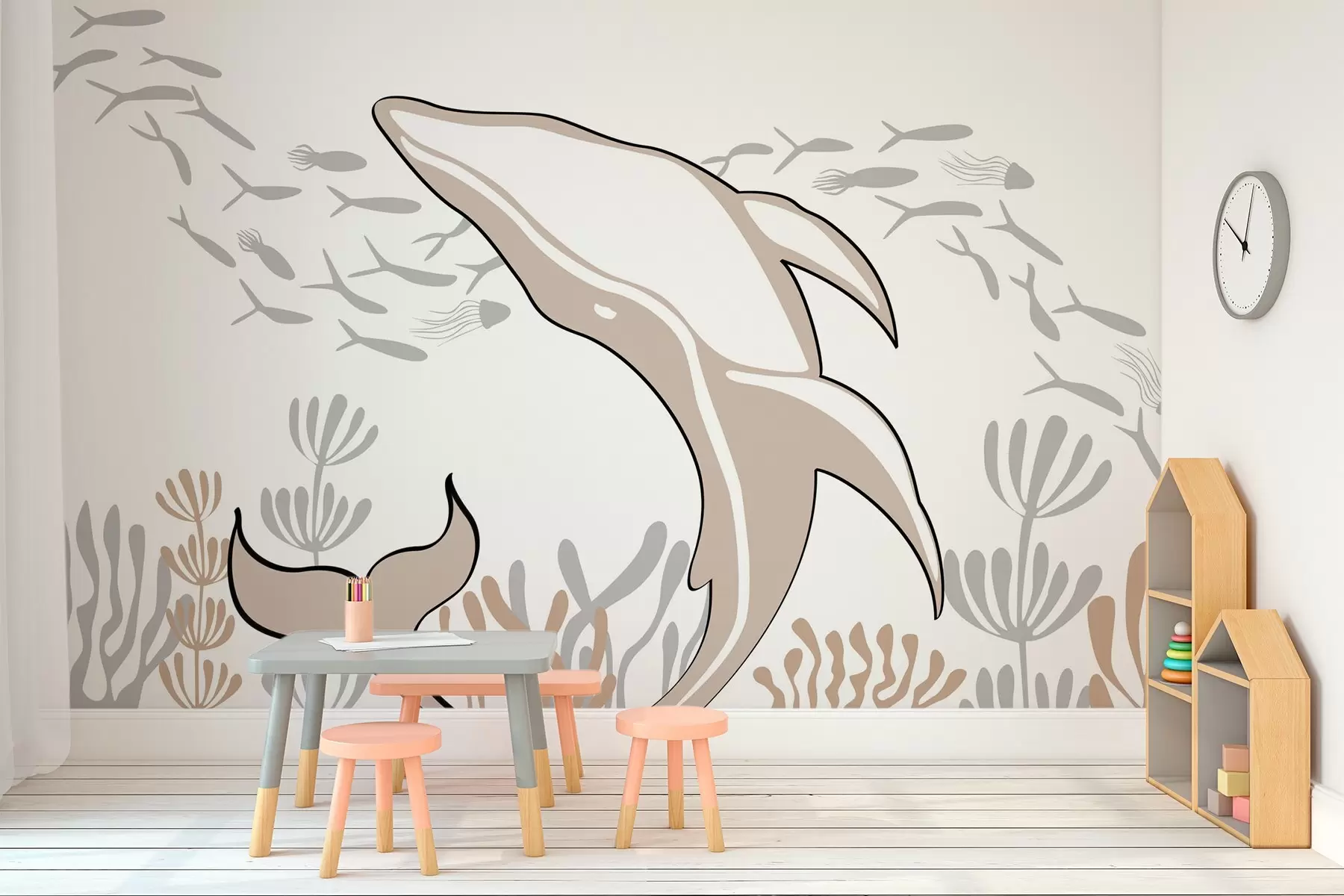 Фототапет Кит сред рибите w03853