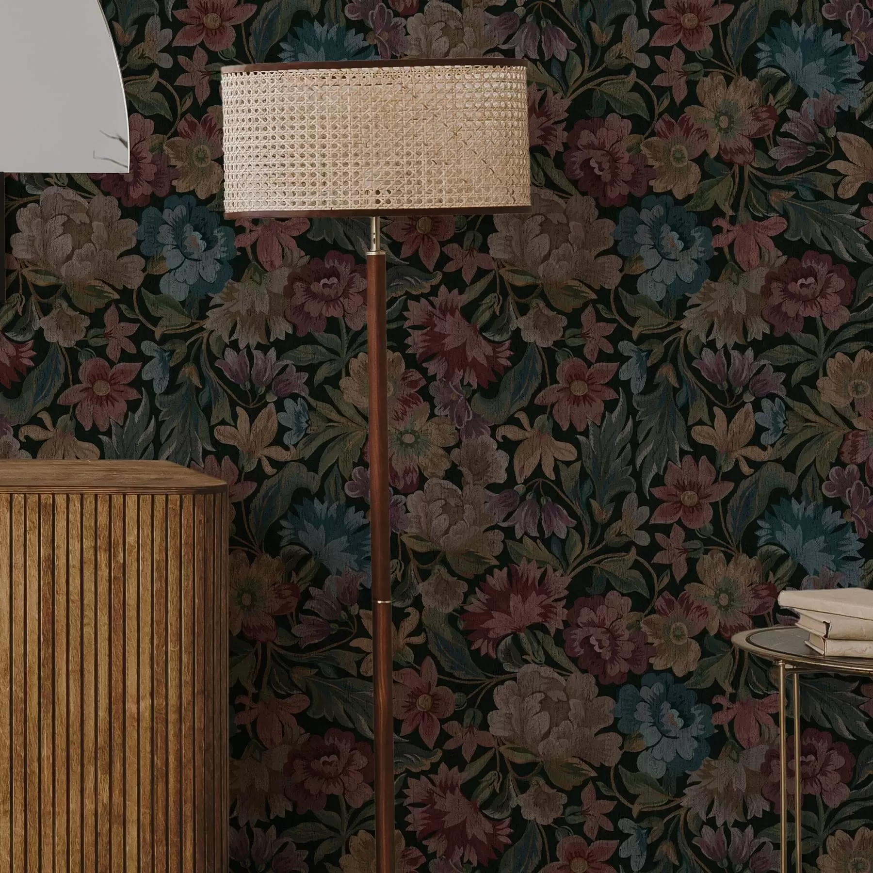 Фототапет Текстура на гоблен с цветни цветя a00146