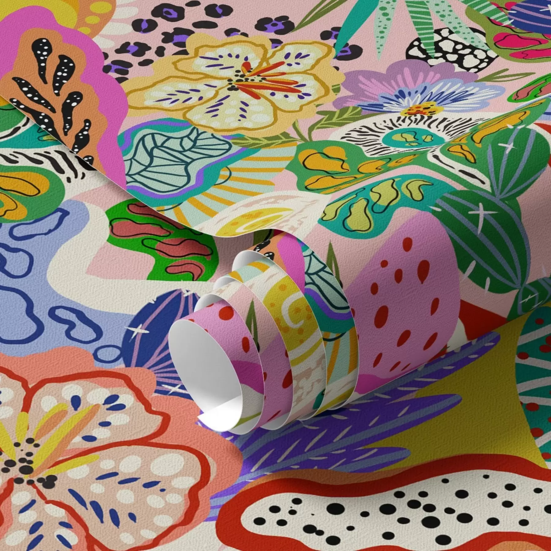 Фототапет Абстрактен флорален принт в стил поп арт a00167