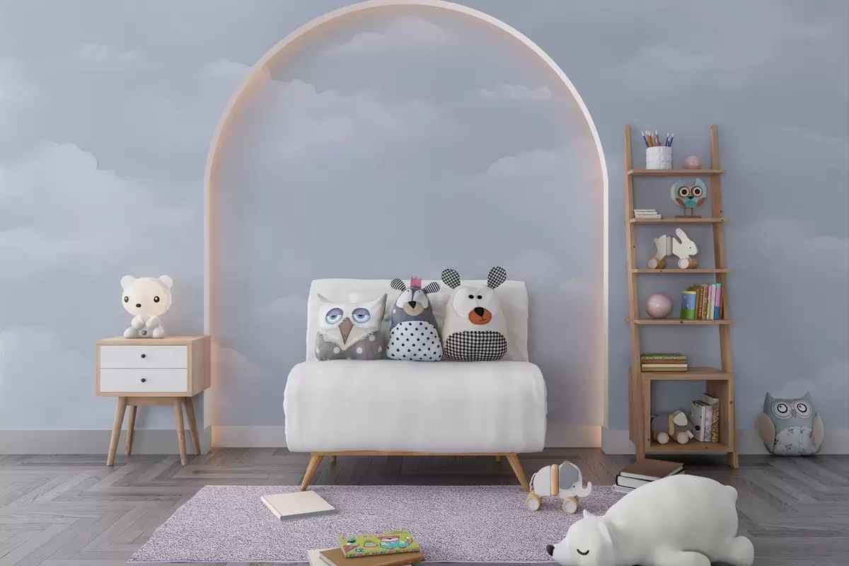 Фототапет Сини облаци в лека акварелна техника w03994v1