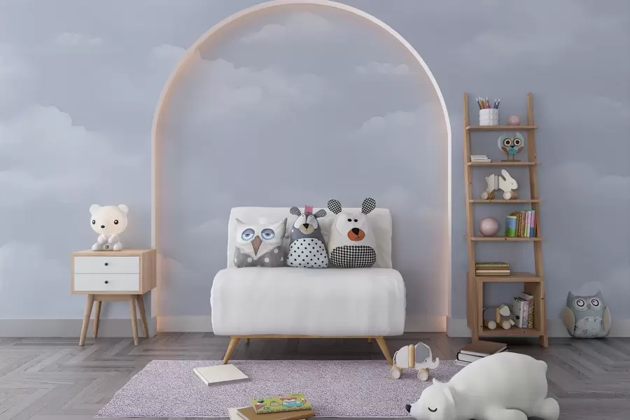 Фототапет Сини облаци в лека акварелна техника w03994v1