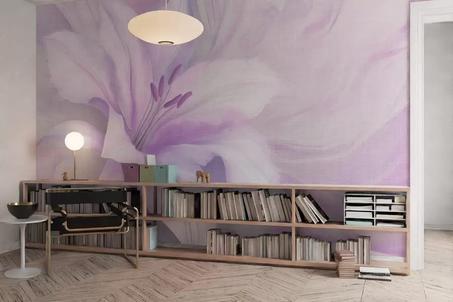 Фототапет Лилия цвете течност абстракция, флорални, лилави цветове w04006v1