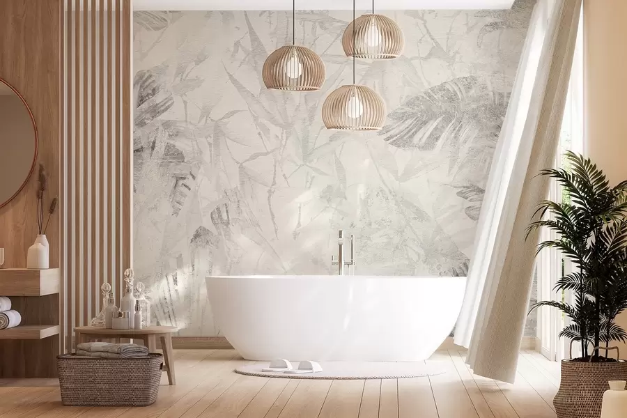 Фототапет Флорална абстракция в гръндж стил с имитация на абразия w03926