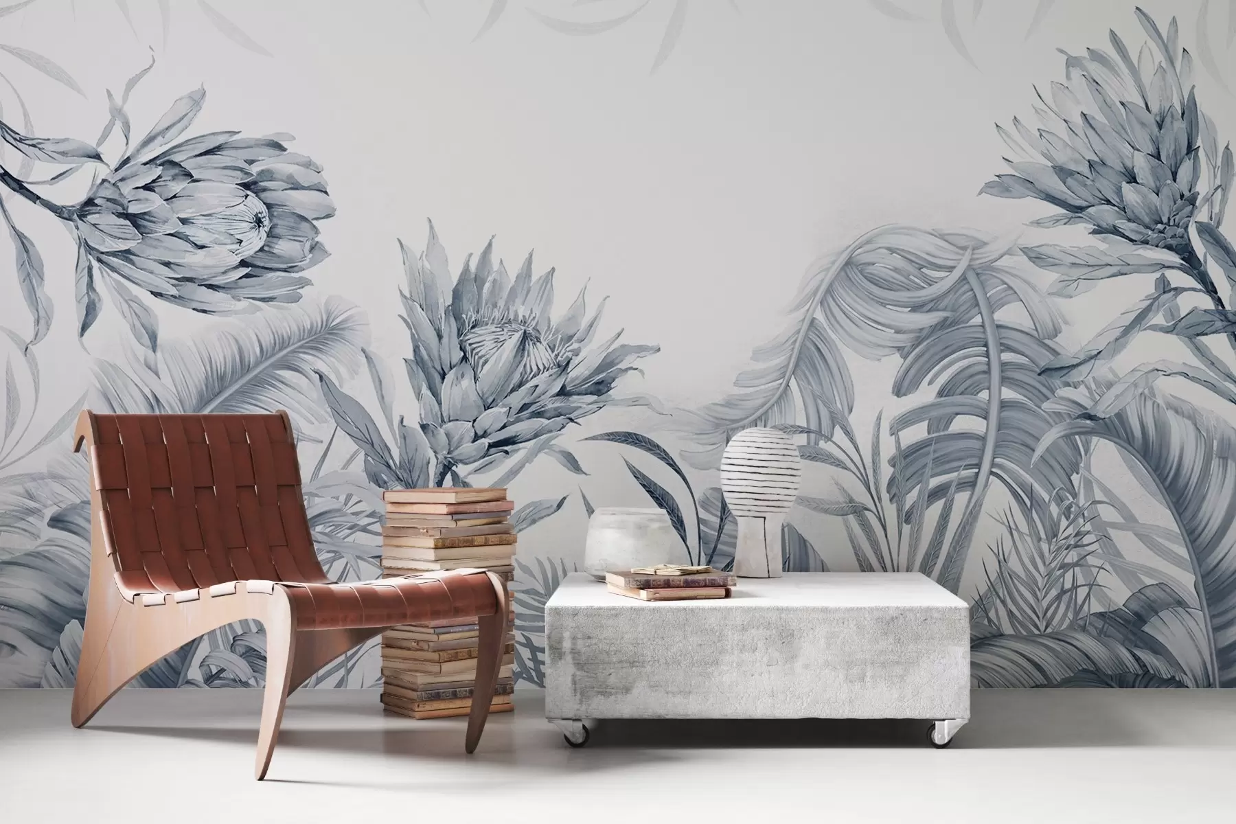 Фототапет Протея сред тропически листа, зелени нюанси w03952v2