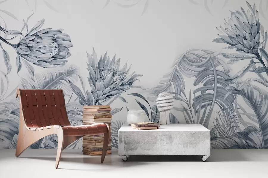 Фототапет Протея сред тропически листа, зелени нюанси w03952v2