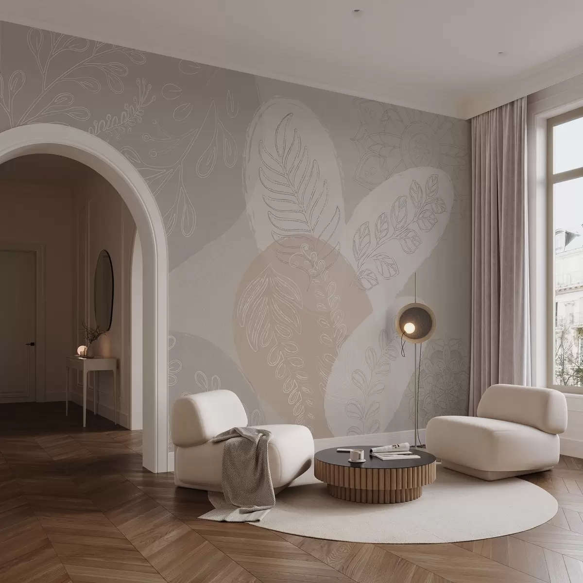 Фототапет Ботанически векторен дизайн в бохо стил w04057