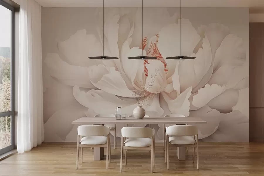 Фототапет Цъфтяща божурна пъпка в пастелни цветове w04061