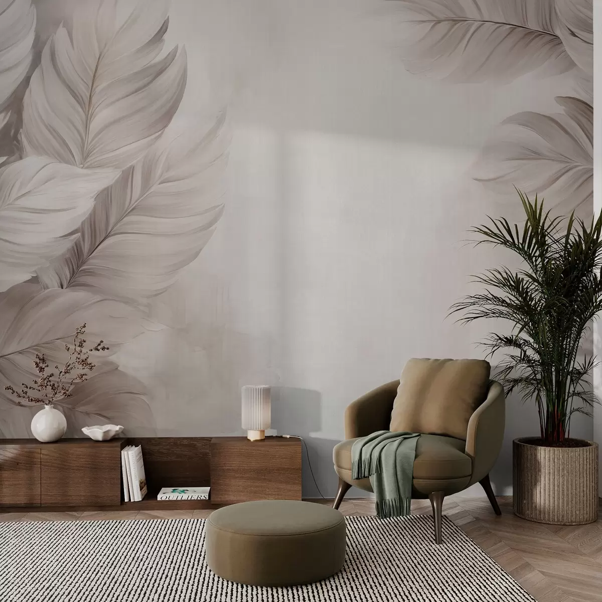 Фототапет Пастелни листа w09175