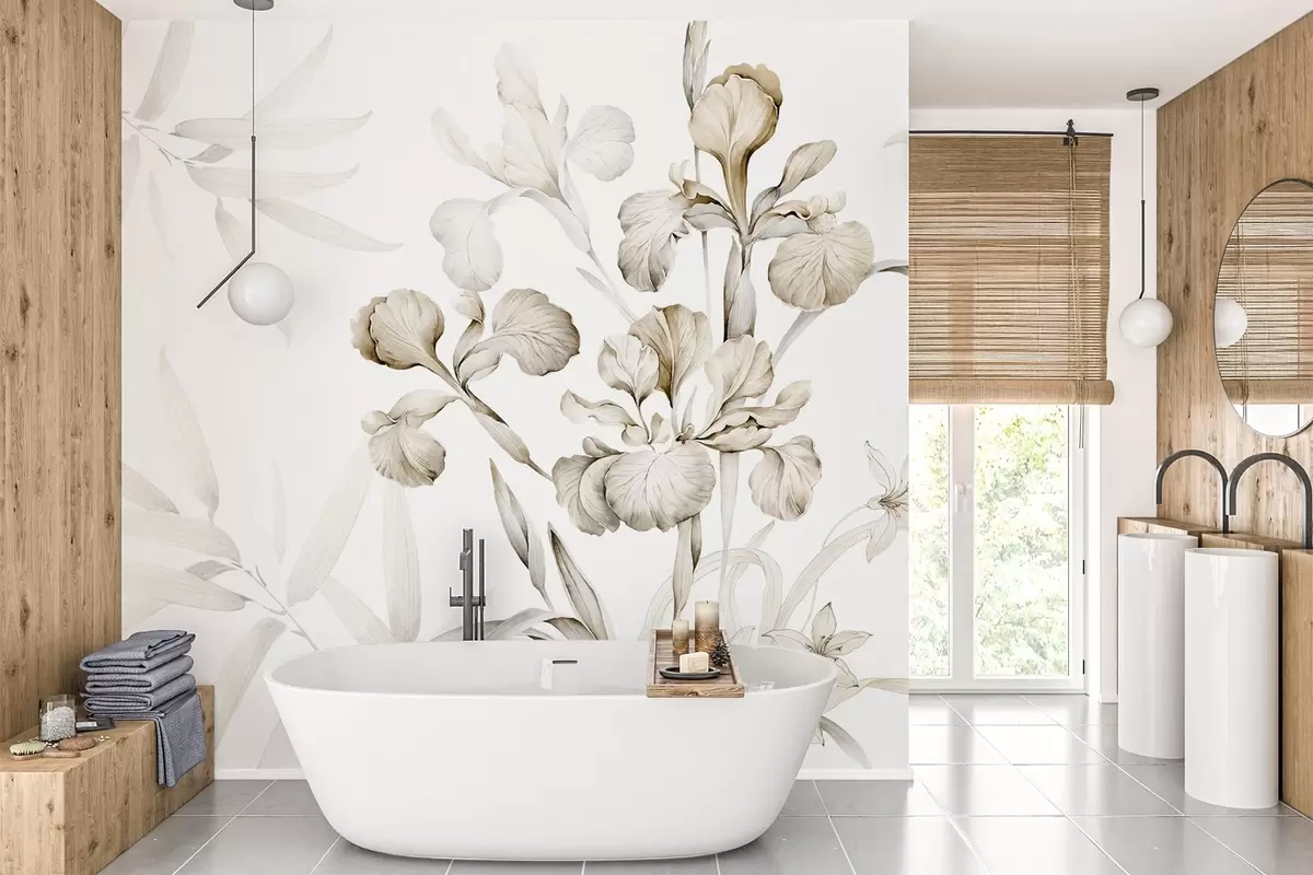 Фототапет Ириси, бежови нюанси w03955v2