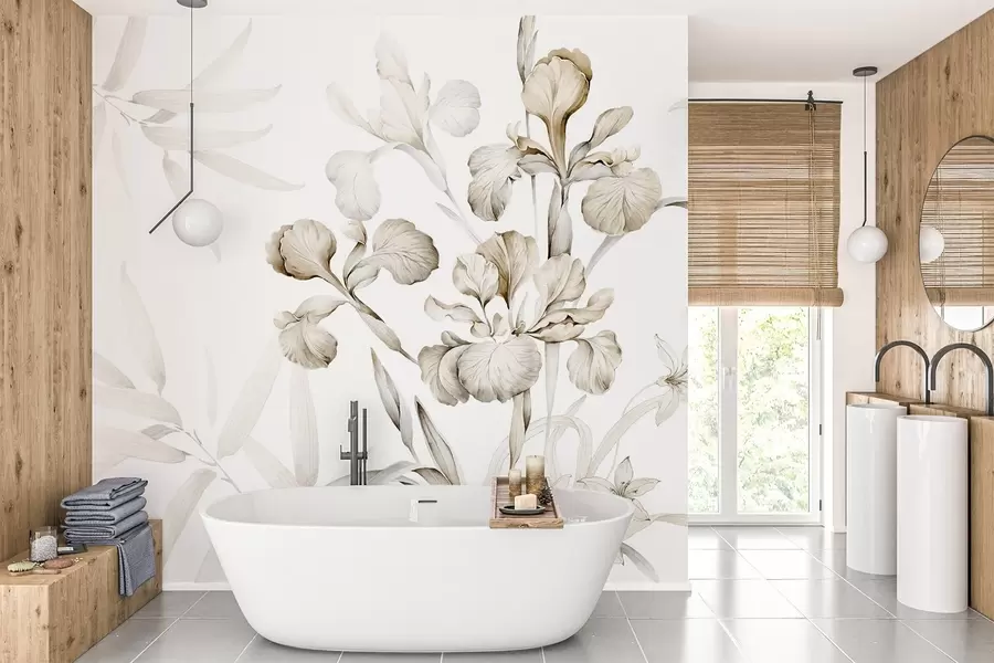 Фототапет Ириси, бежови нюанси w03955v2