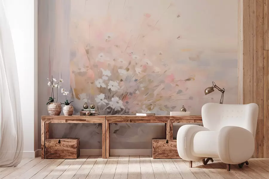 Фототапет Букет цветя до прозореца имитация на живопис w04101