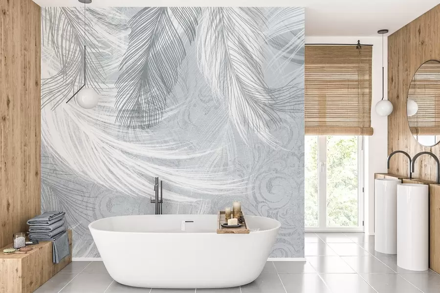 Фототапет Деликатни пера сини нюанси w04102v1