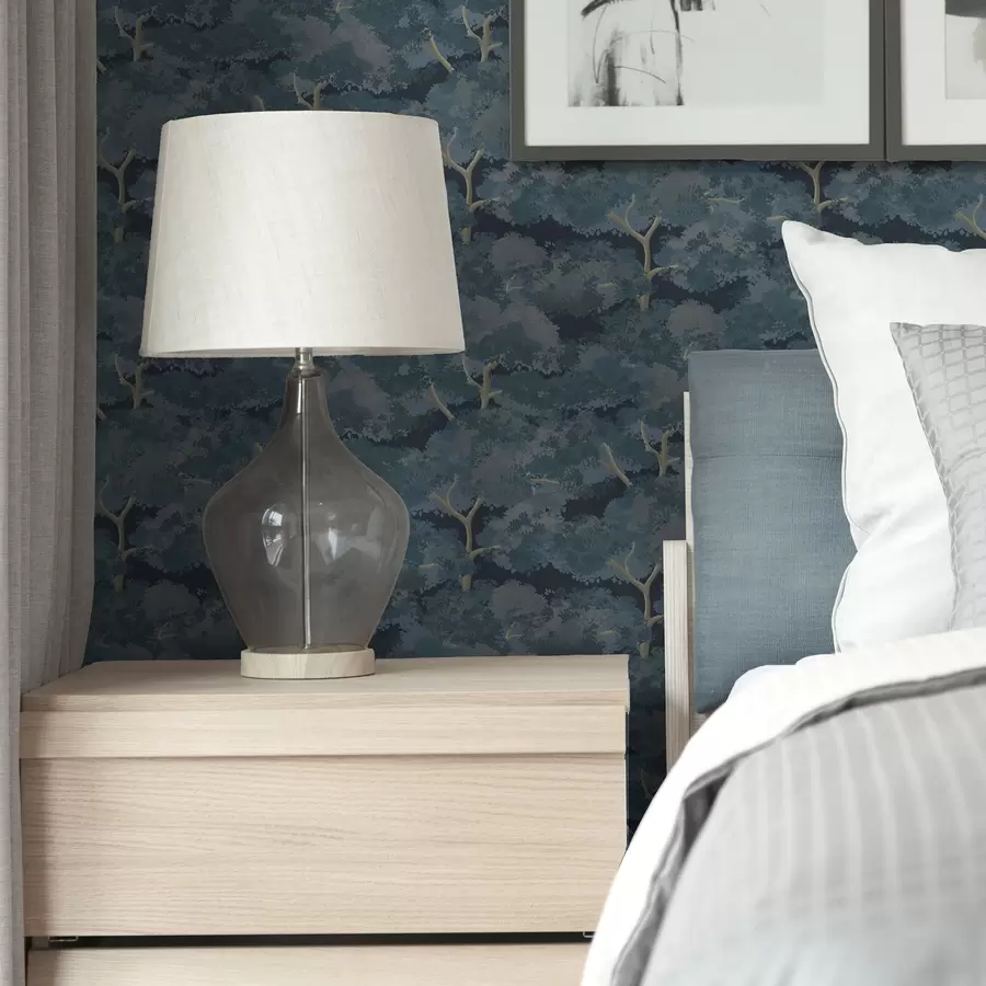 Фототапет Бежов и пясъчен модел на дървета в пастелен стил a00170v1