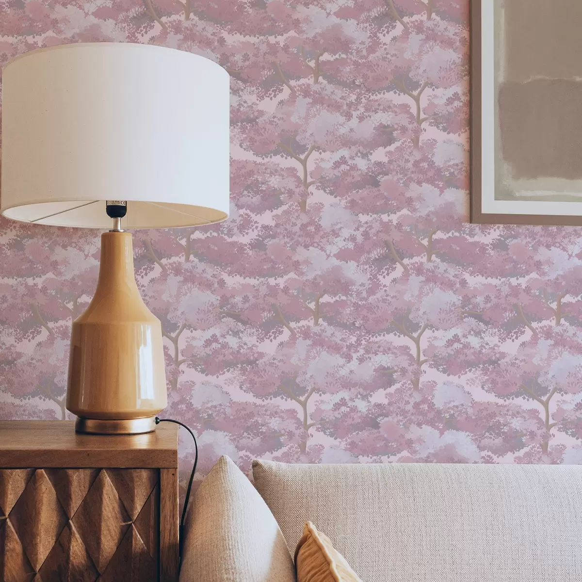 Тапети Дълбок син пейзаж с дървета в нощни тонове a00170v4