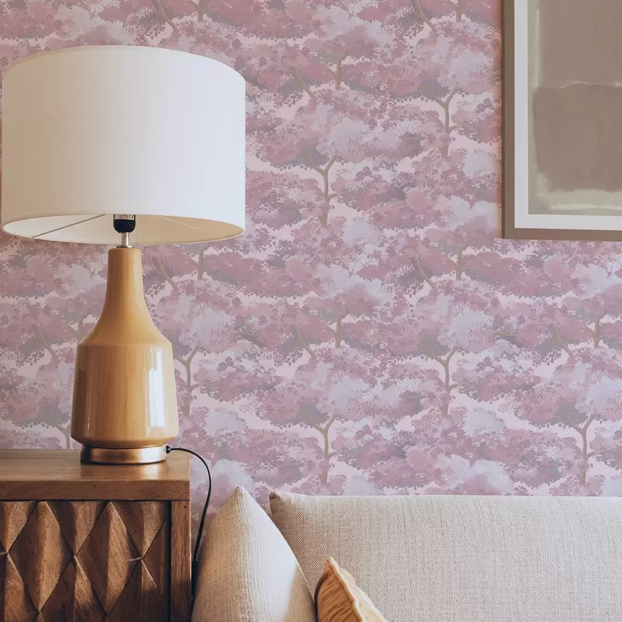 Фототапет Дълбок син пейзаж с дървета в нощни тонове a00170v4