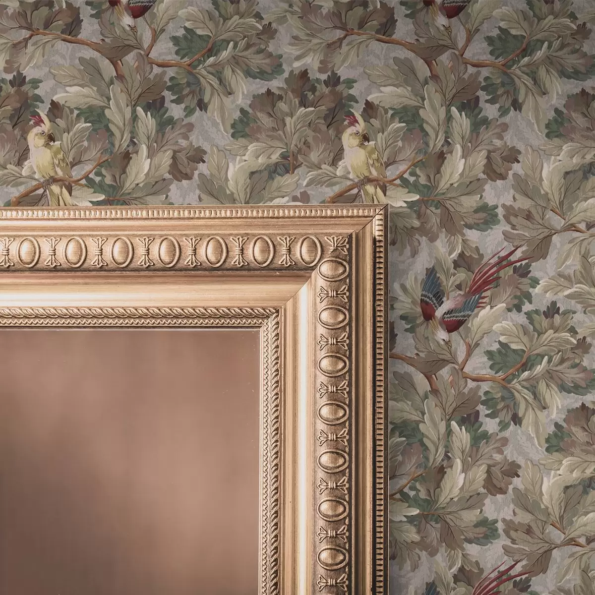 Тапети Птици върху клони в ретро ботанически стил a00175