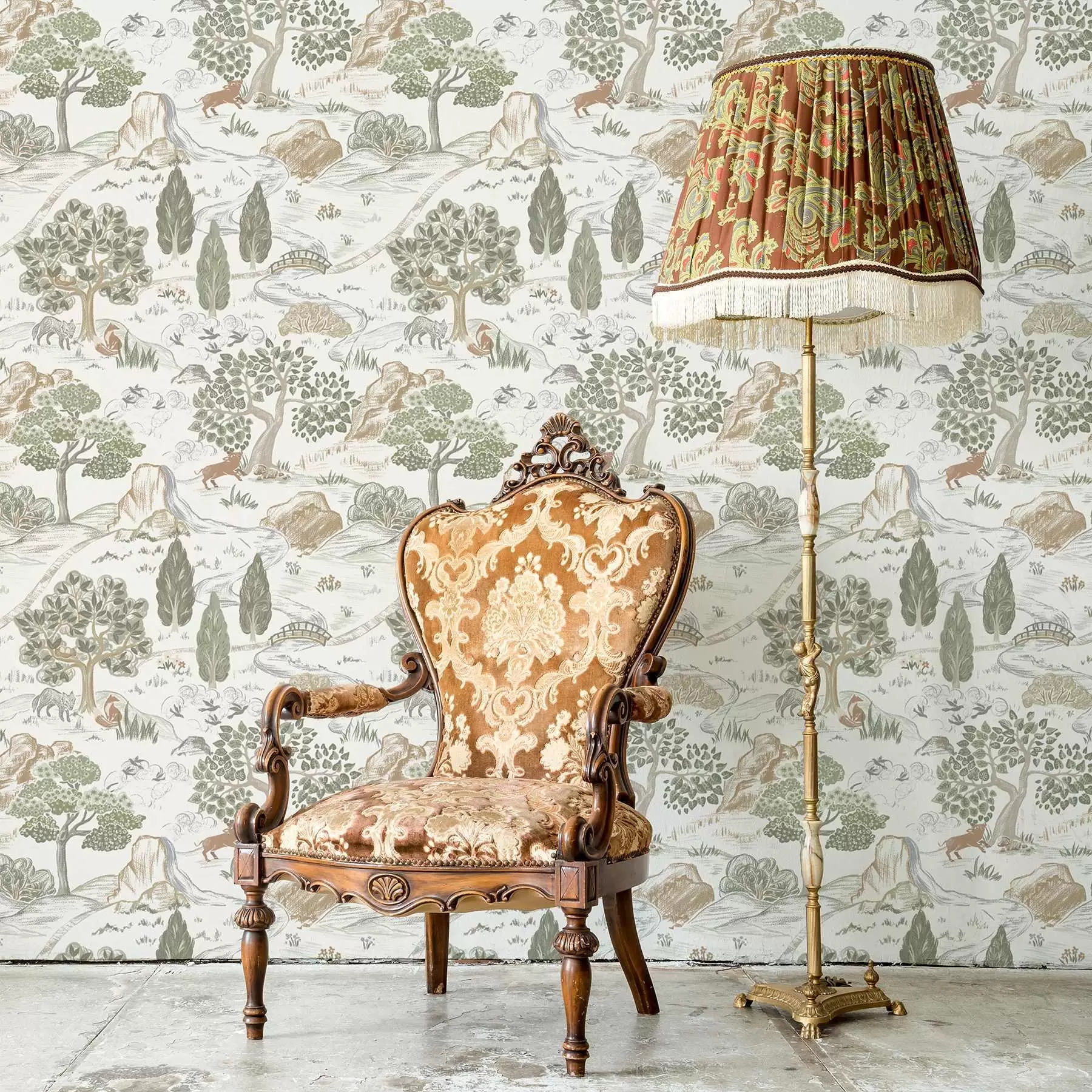 Фототапет Приказна карта на природата с животни и дървета a00177