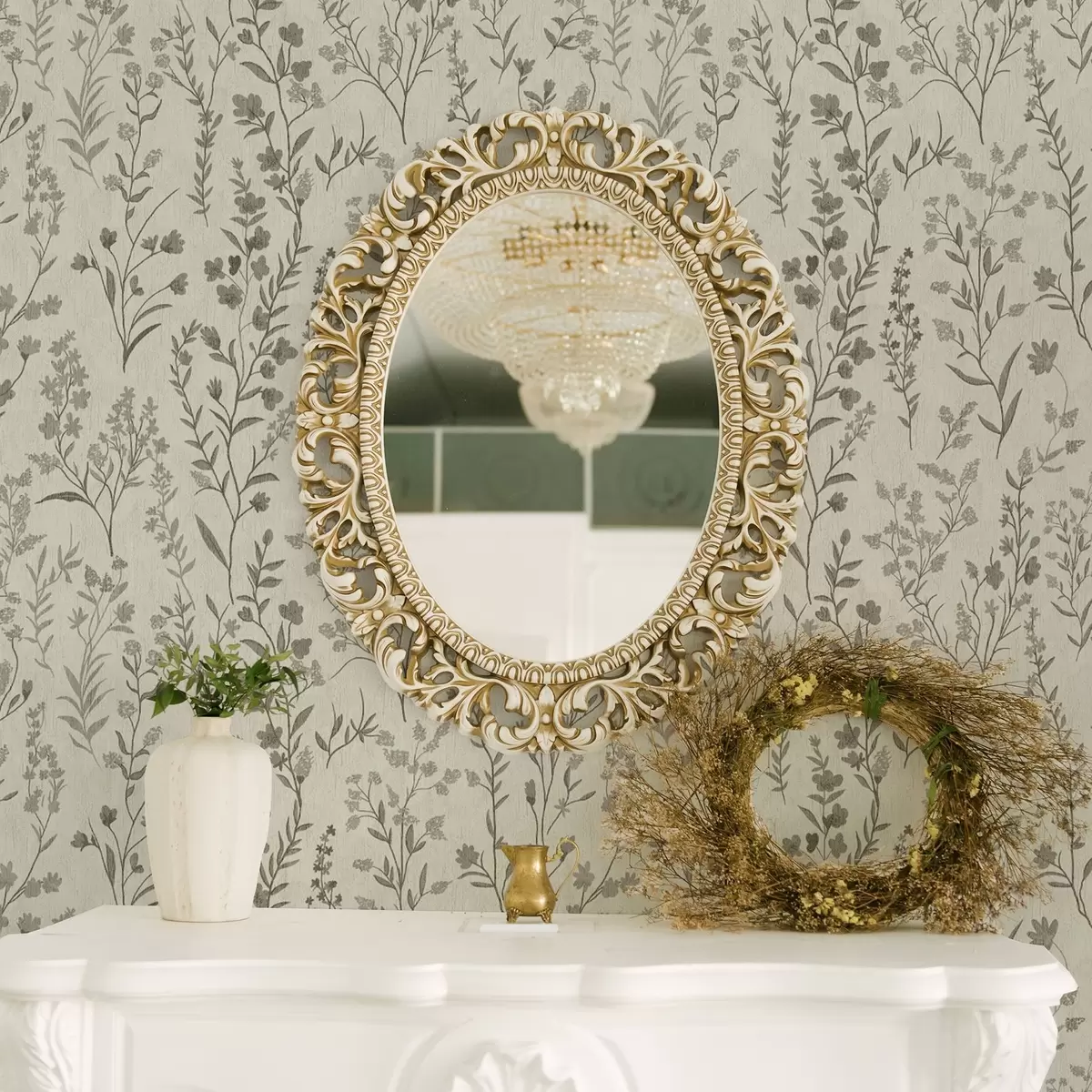 Тапети Монохромни ливадни треви във винтидж стил a00192