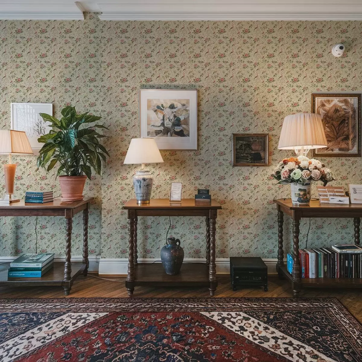 Тапети Пастелно розови рози и птици в стил шаби шик a00201