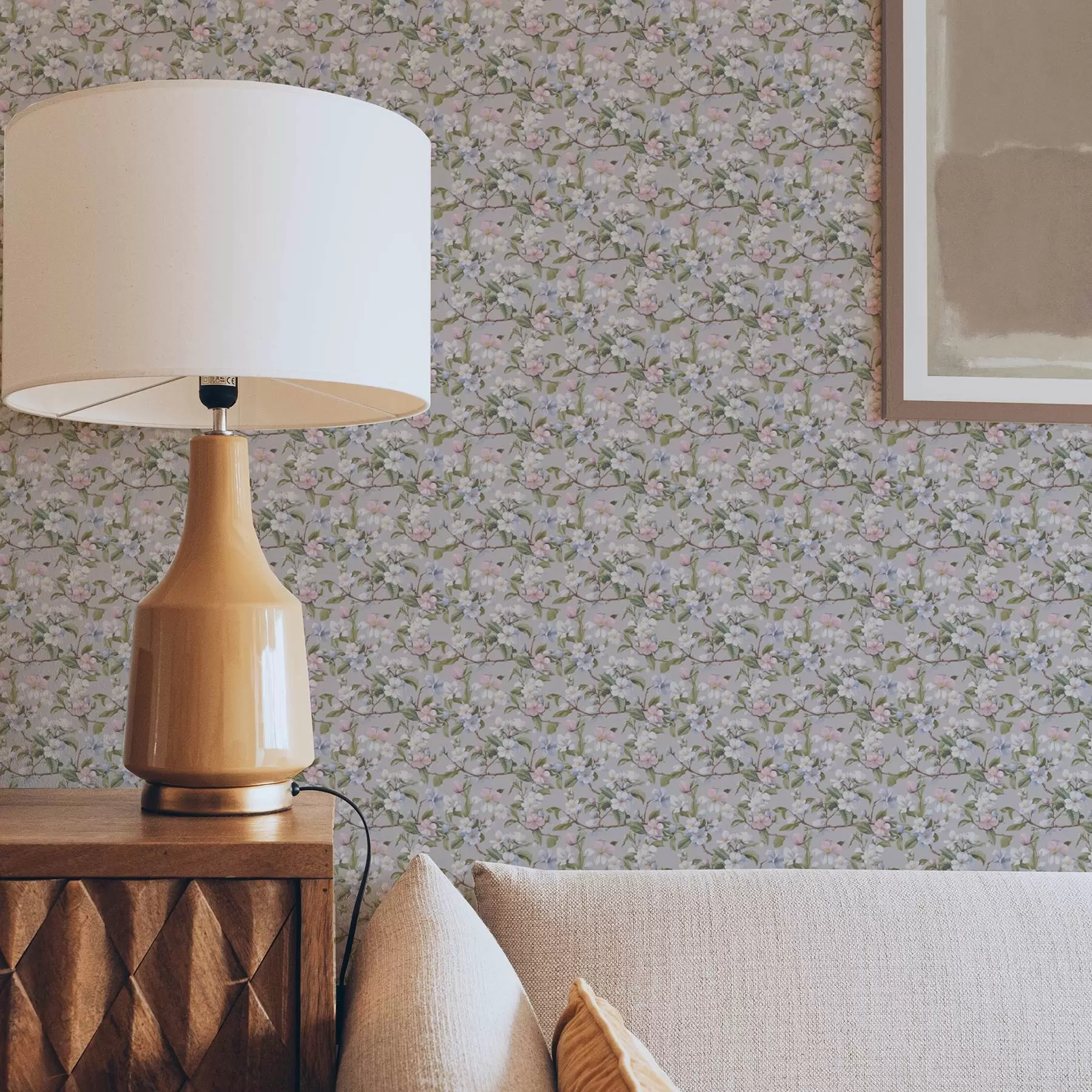 Фототапет Пастелен цветен диагонал в стила на ренесансовия текстил a00205