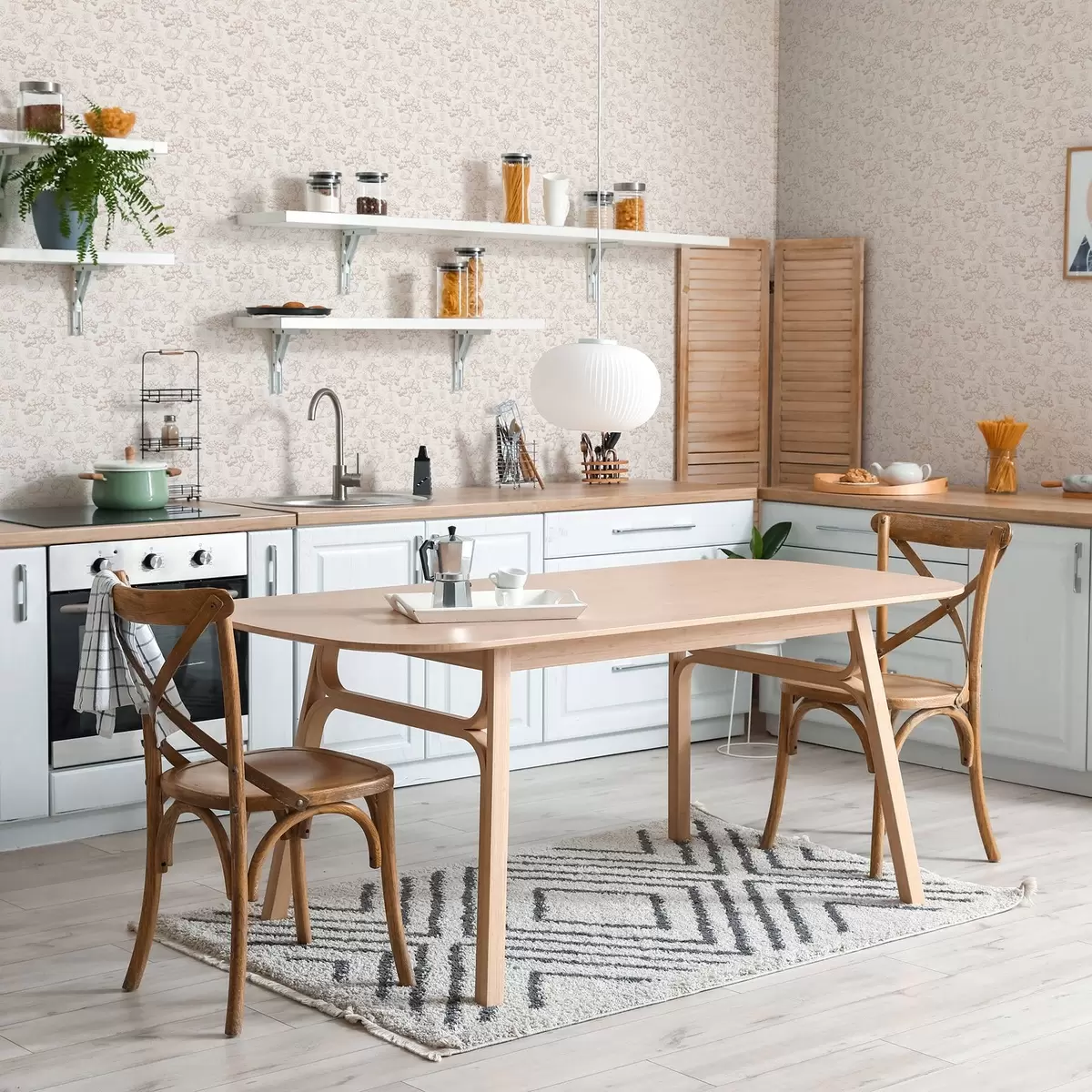 Тапети Монохромни силуети на дървета във винтидж стил, бежова цветова схема a00210